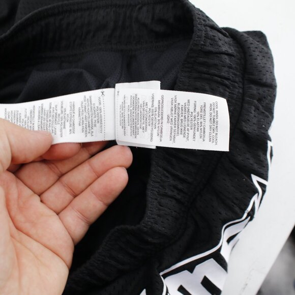 Gymshark Shorts Mens Medium Wordmark Mesh 4" Drawcord Waist black gym workout - Picture 12 of 13